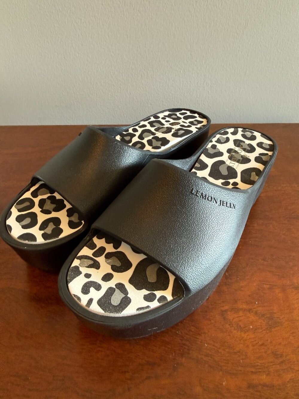 Lemon Jelly Enyd Platform Slides Black Women's EU 40 9.5/10